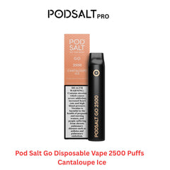 Pod Salt Go Disposable Vape 2500 Puffs Cantaloupe Ice in Dubai UAE