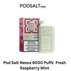 Pod Salt Nexus 6000 Puffs Fresh Raspberry Mint in Dubai UAE