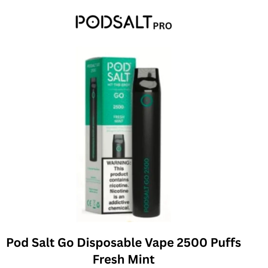 Pod Salt Go Disposable Vape 2500 Puffs Fresh Mint in Dubai UAE