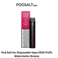 Pod Salt Go Disposable Vape 2500 Puffs Watermelon Breeze in Dubai UAE