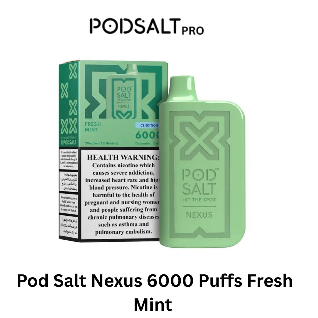 Pod Salt Nexus 6000 Puffs Fresh Mint in Dubai UAE