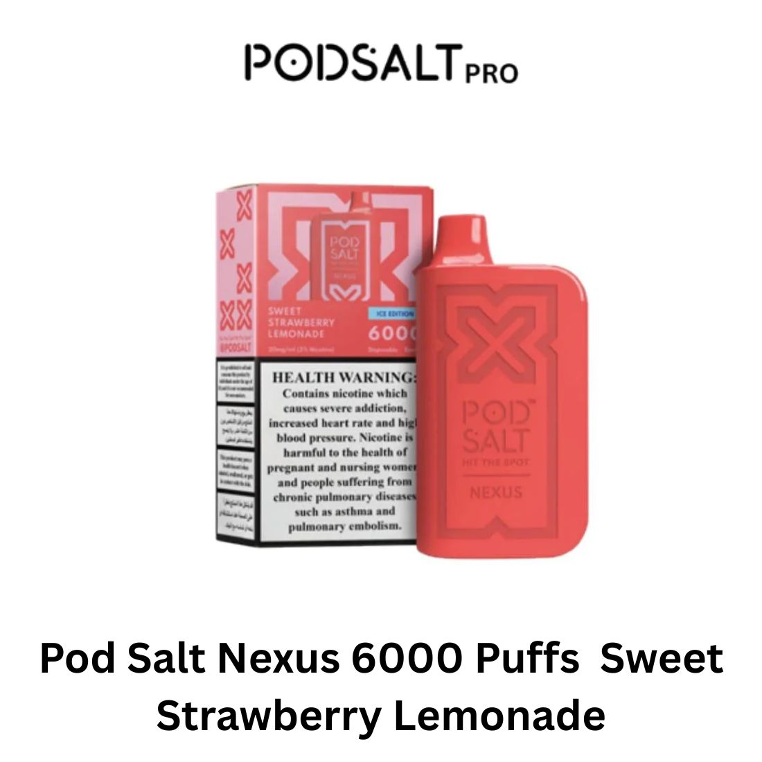 Pod Salt Nexus 6000 Puffs  Sweet Strawberry Lemonade in Dubai UAE