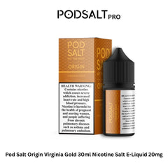 Pod Salt Origin Virginia Gold 30ml Nicotine Salt E-Liquid 20mg