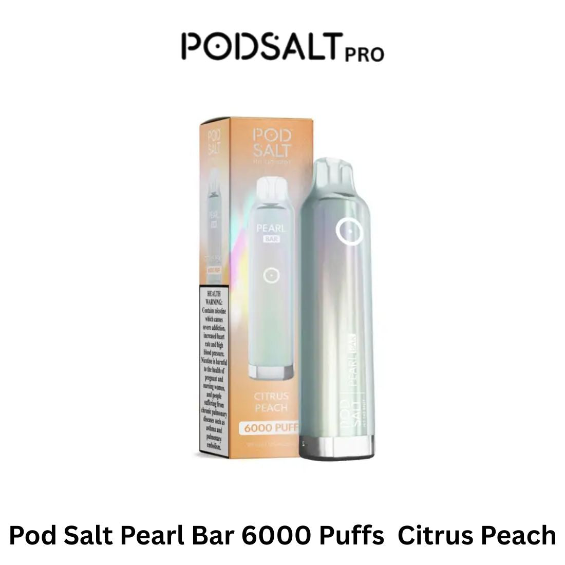 Pod Salt Pearl Bar 6000 Puffs  Citrus Peach