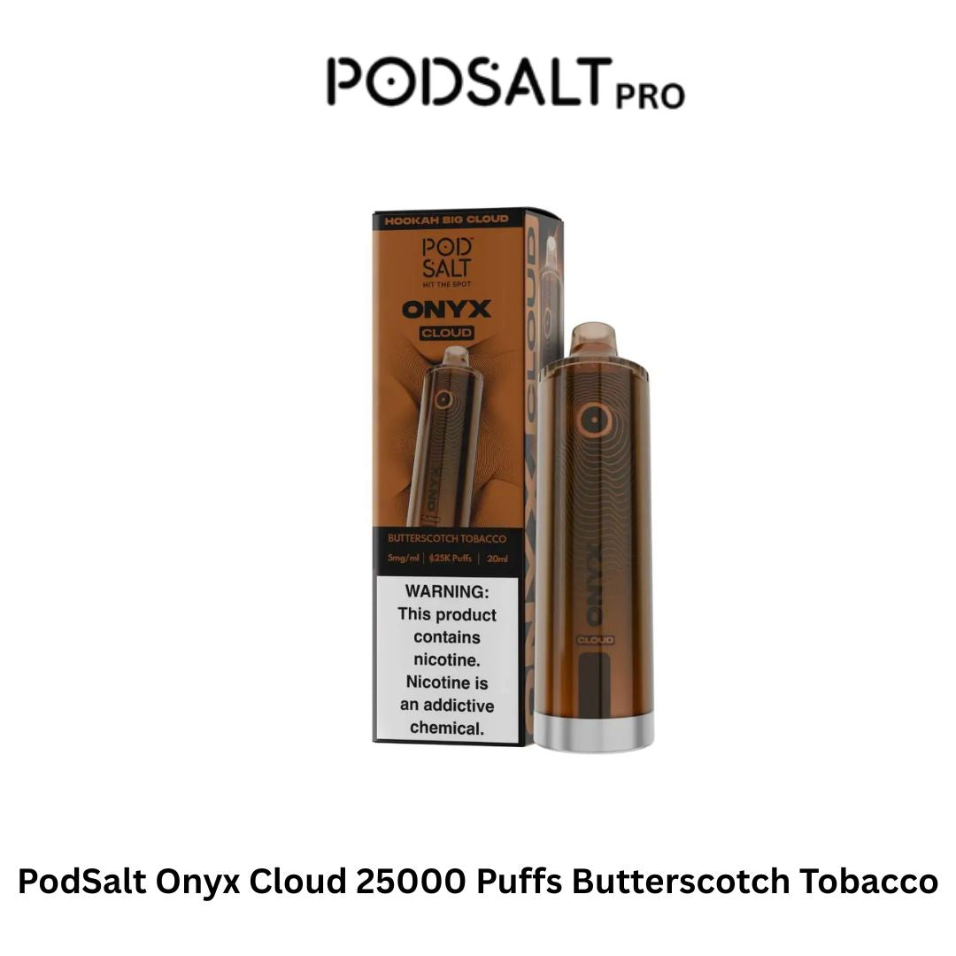 PodSalt Onyx Cloud 25000 Puffs Butterscotch Tobacco