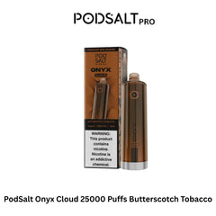 PodSalt Onyx Cloud 25000 Puffs Butterscotch Tobacco